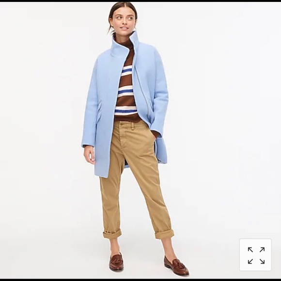 Petite cocoon coat in Italian stadium-cloth wool - Picture 3 of 5